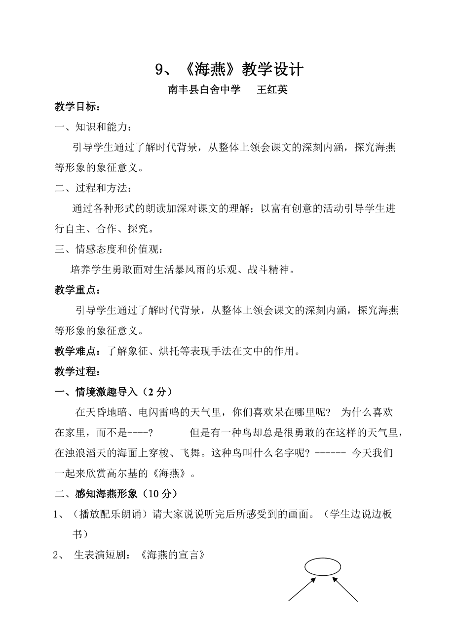 高尔基海燕教案及 ppt_唐海燕法治中国教案_海燕 教案模板